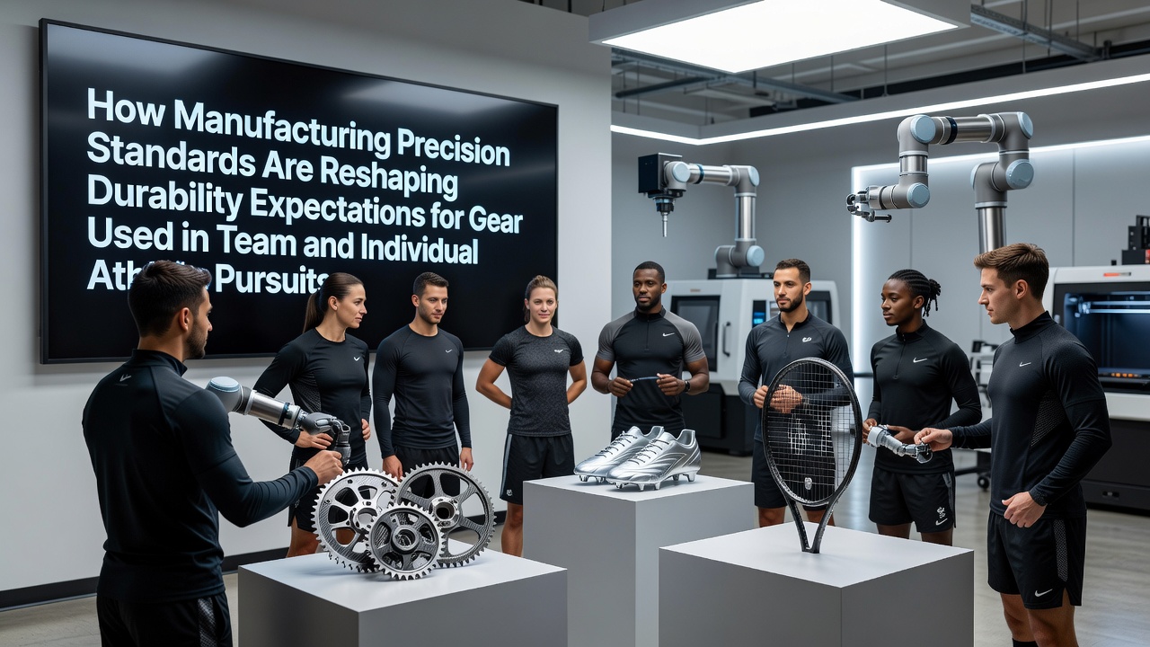 Precision manufacturing equipment producing durable athletic gear components with tight tolerances