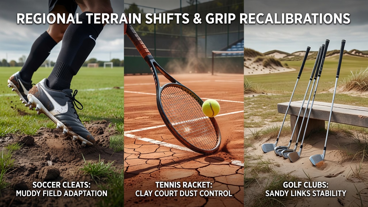Cyclists and golfers recalibrating grips on mixed terrain routes and courses