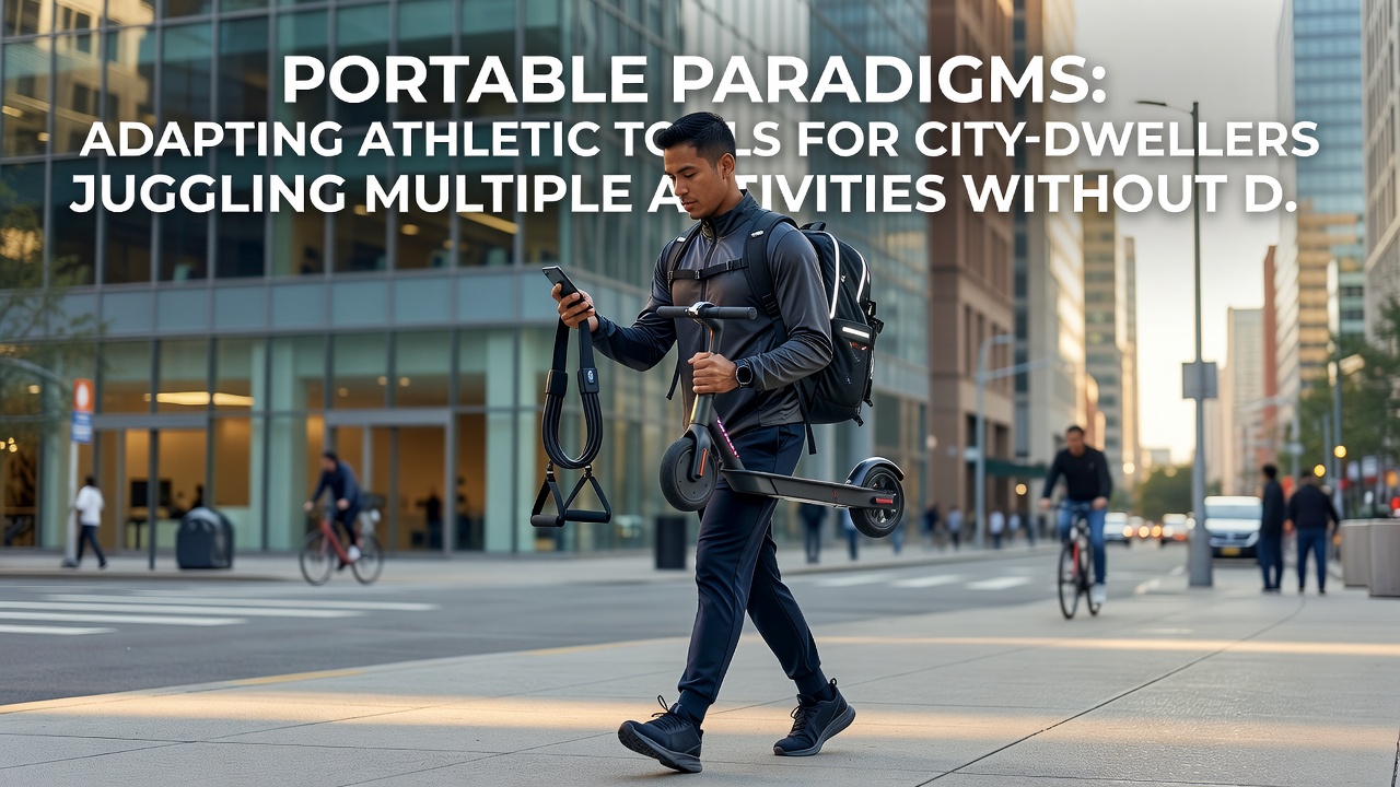 Portable gear enabling seamless transitions between running, yoga, and court sports in city environments